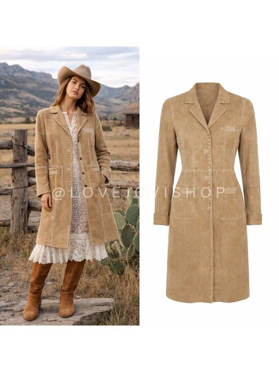 Carlisle Jackets & Blazers - Jacket | Carlisle Camel Suede Trench Contrast Stitching | Western Boho Per Se 6